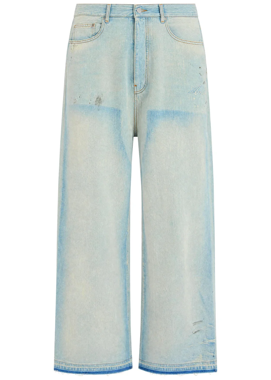 Amiri Logo-embroidered Relaxed Straight-leg Jeans - 1