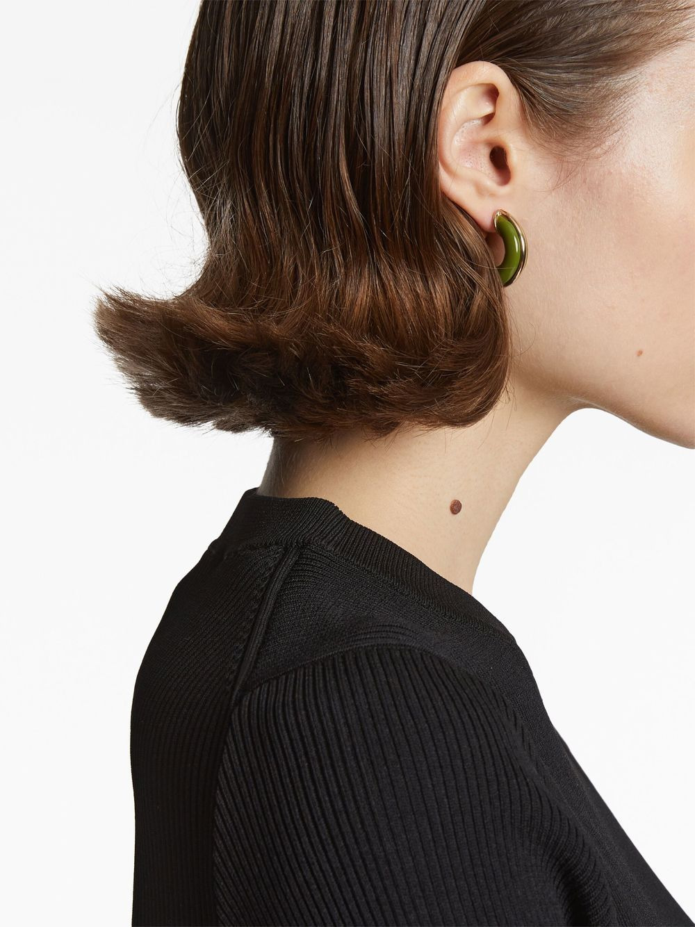 enamel mini hoop earrings - 2