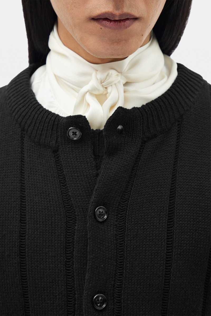 Ann Demeulemeester Natel Brushed Rib Cardigan outlook