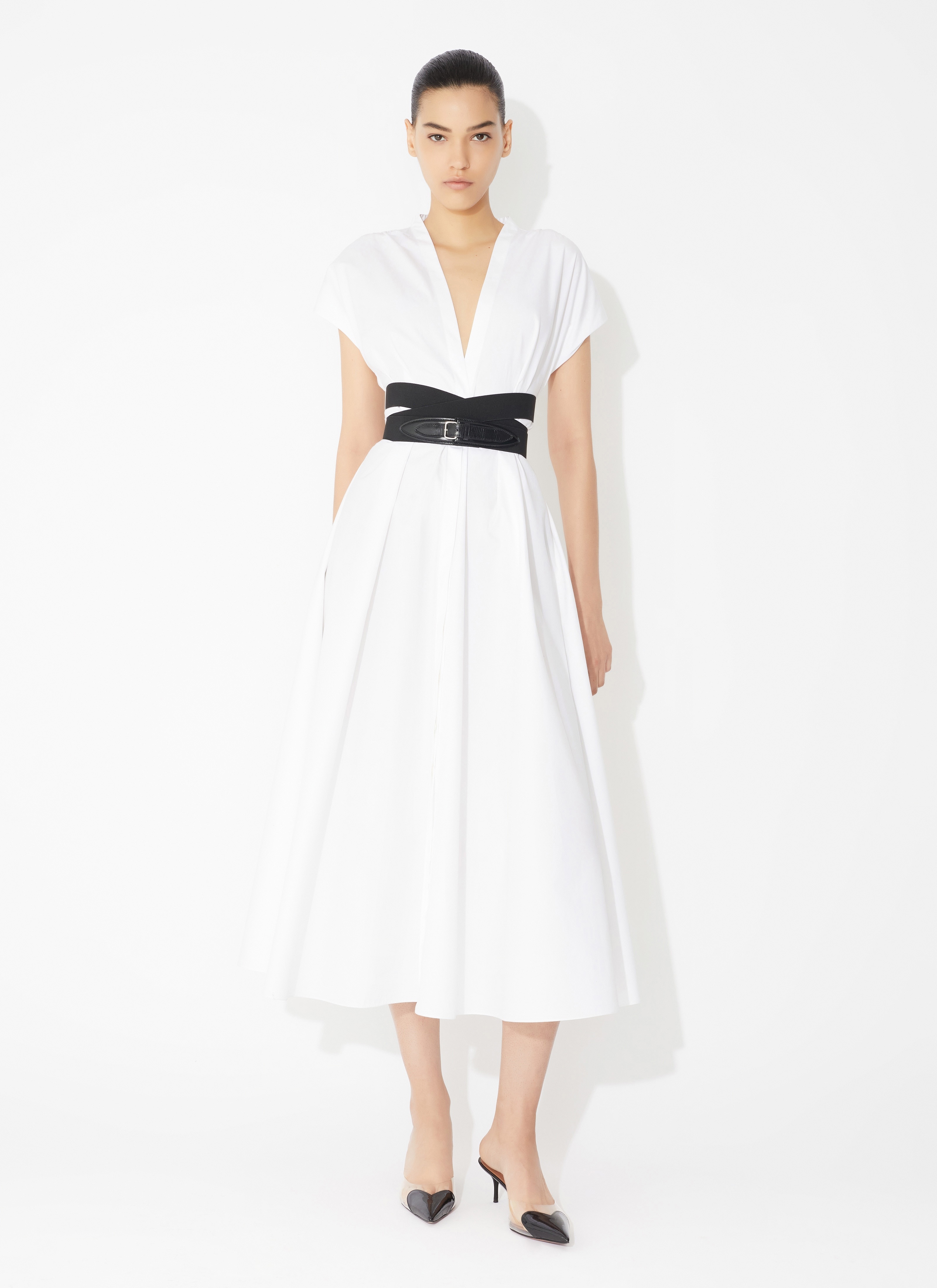 POPLIN CROSS BELT DRESS - 2