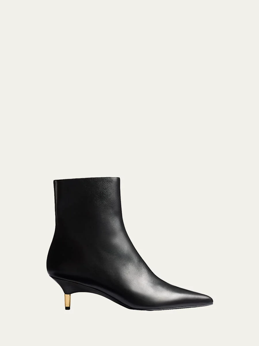 55mm Bella Leather Ankle Boots - 1