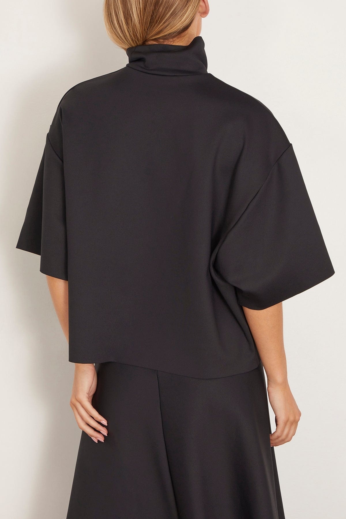 Boxy Turtleneck Top in Black - 4