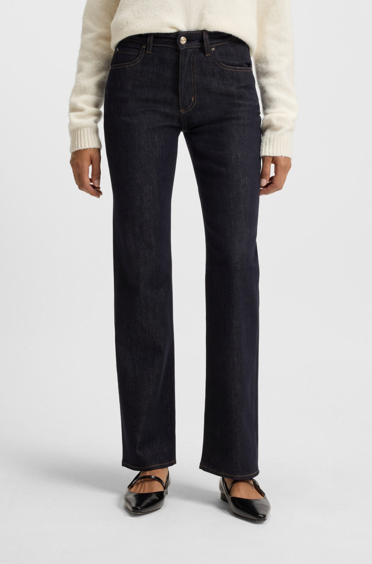 SLIM-FIT JEANS IN WASHED INDIGO STRETCH DENIM - 2