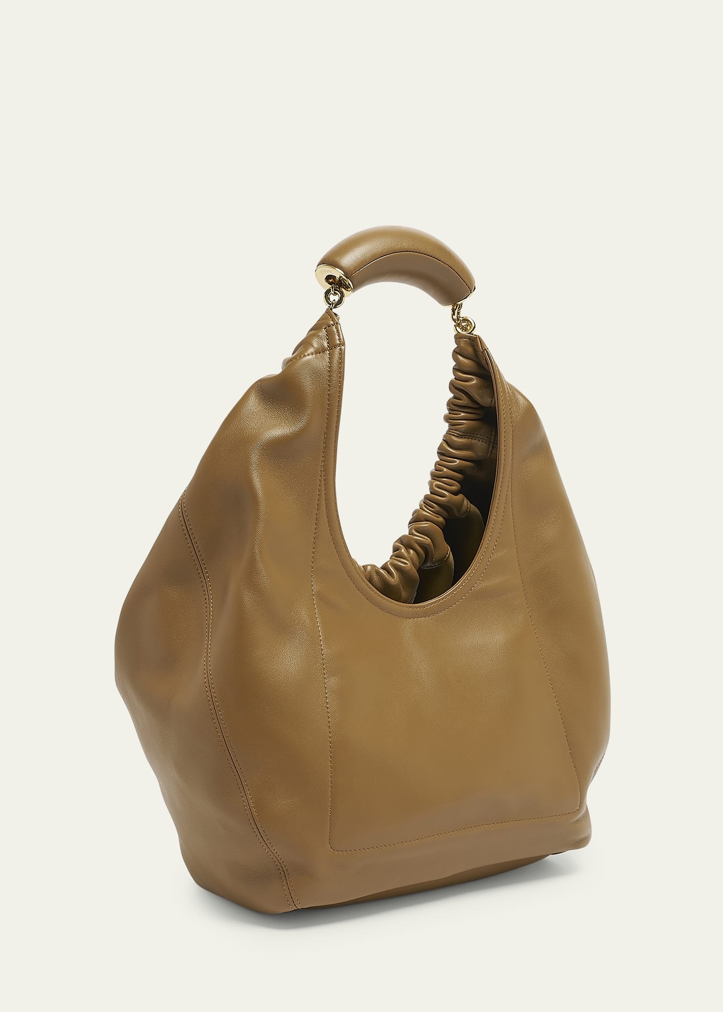Medium Squeeze Chain Leather Hobo Bag - 3