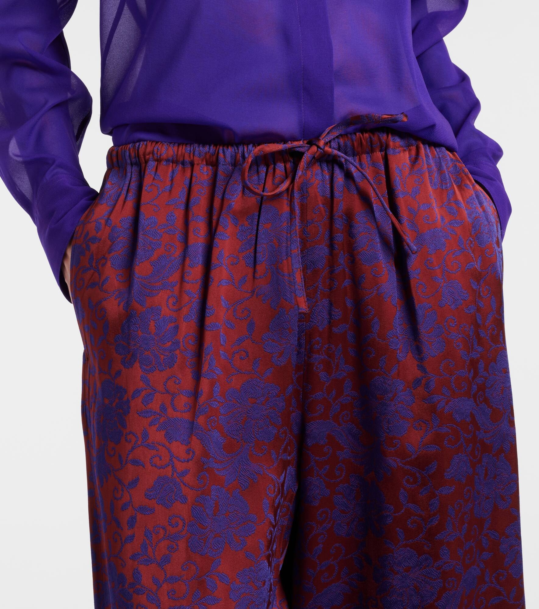 Jacquard straight pants - 4