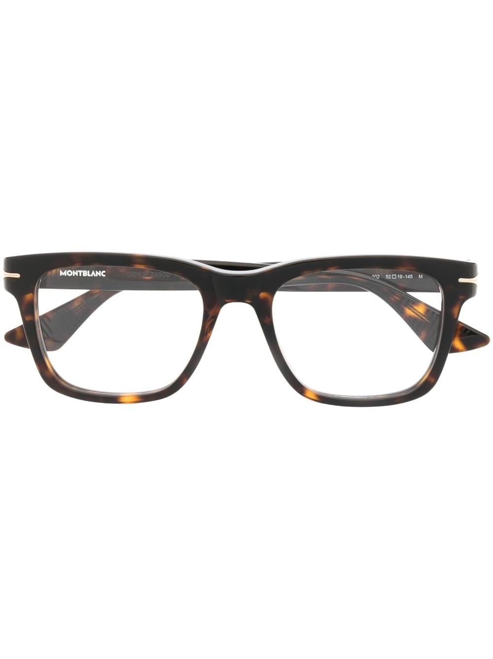 tortoiseshell logo-arm glasses - 1