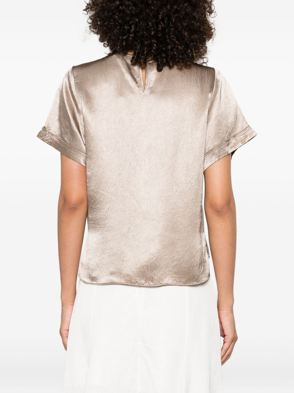 satin short-sleeve blouse - 4