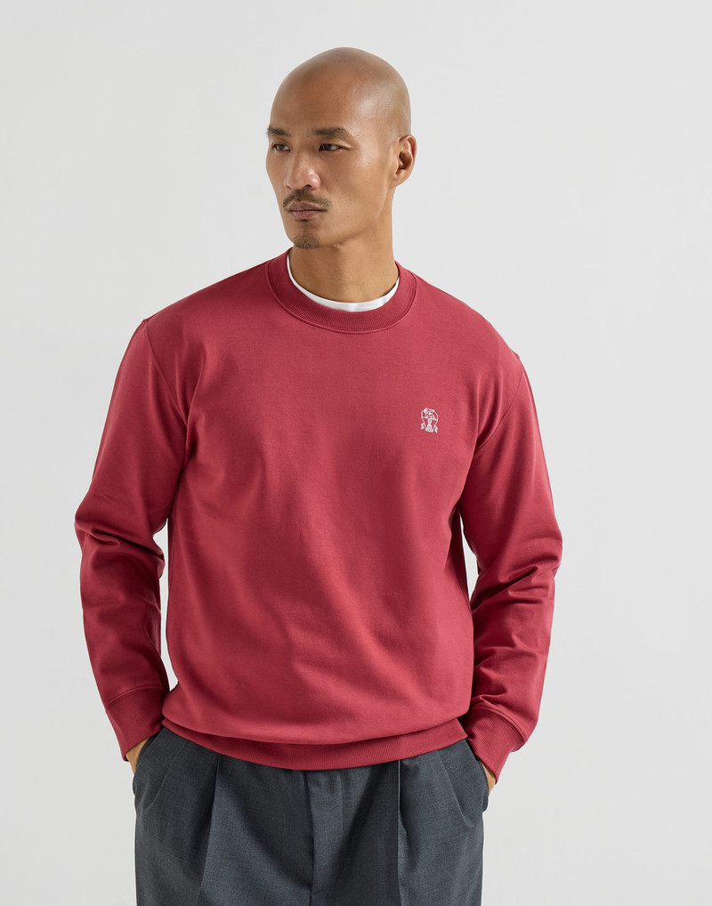 Techno cotton French terry sweatshirt with print 2