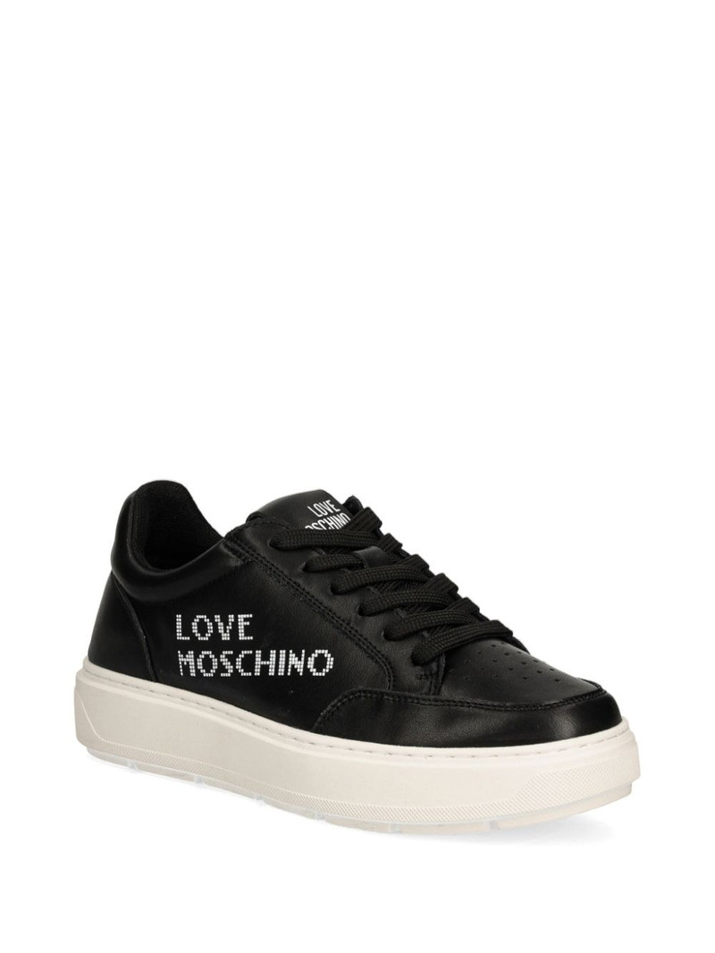 Moschino logo lettering lace-up trainers outlook