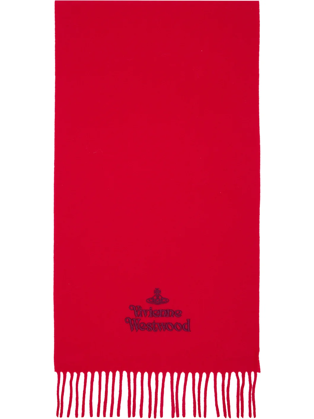 Red Embroidered Scarf - 1