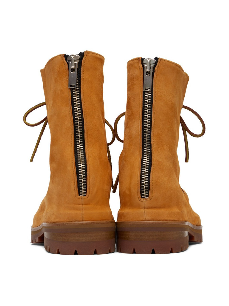 Orange Lace-Up Boots 2