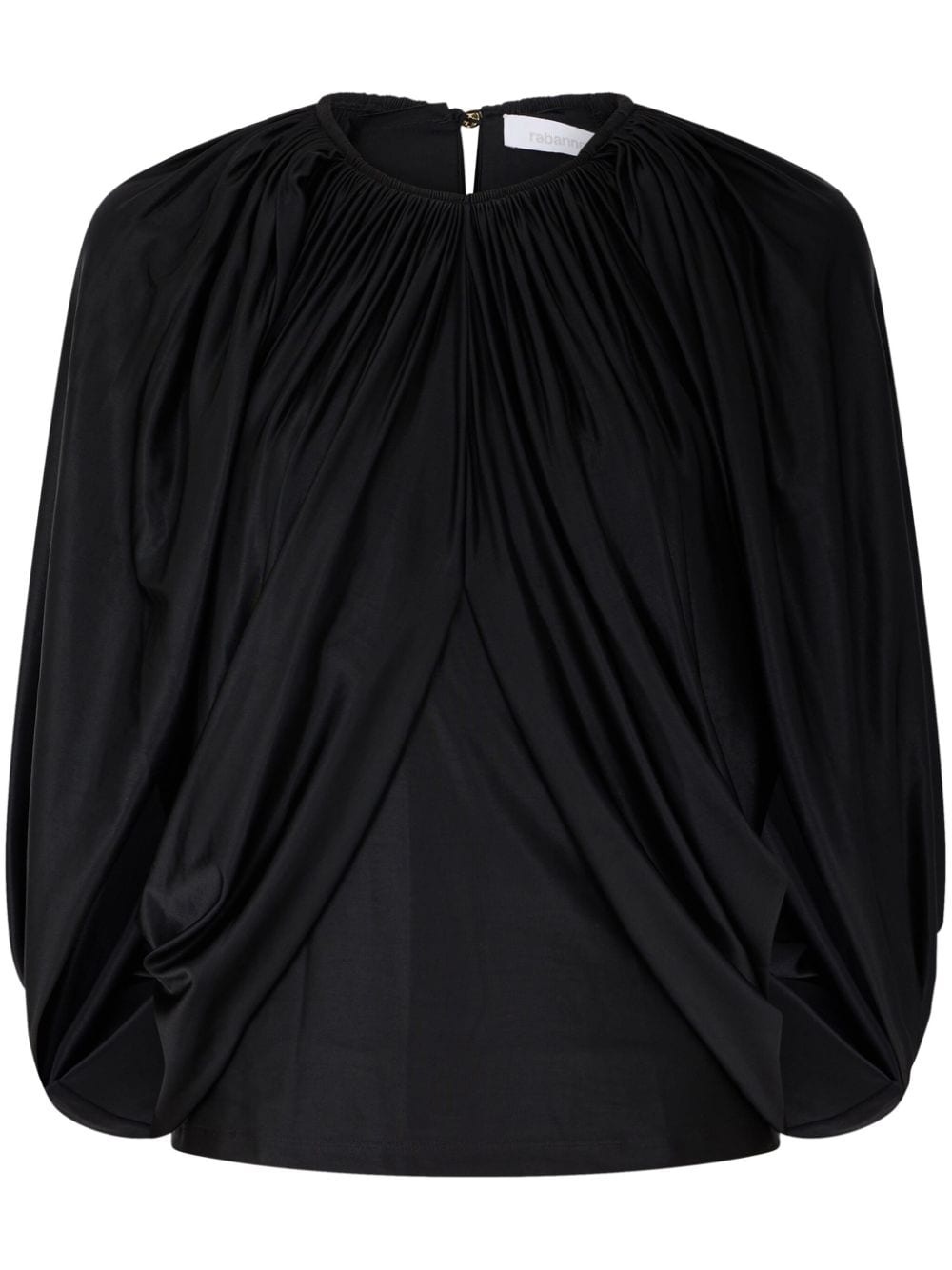 round-neck draped blouse - 1