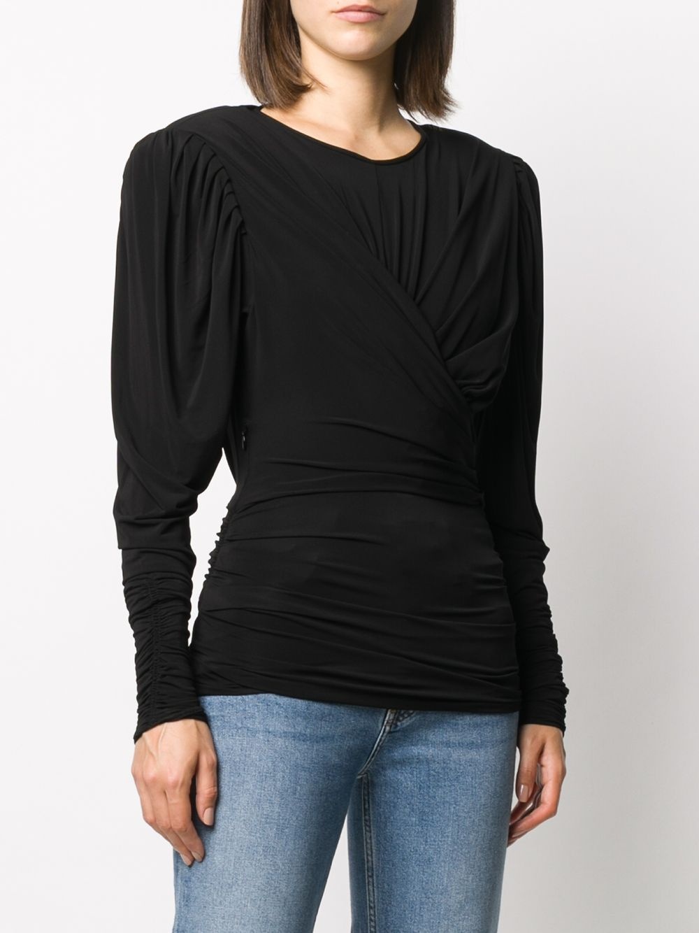 draped long-sleeve top - 3