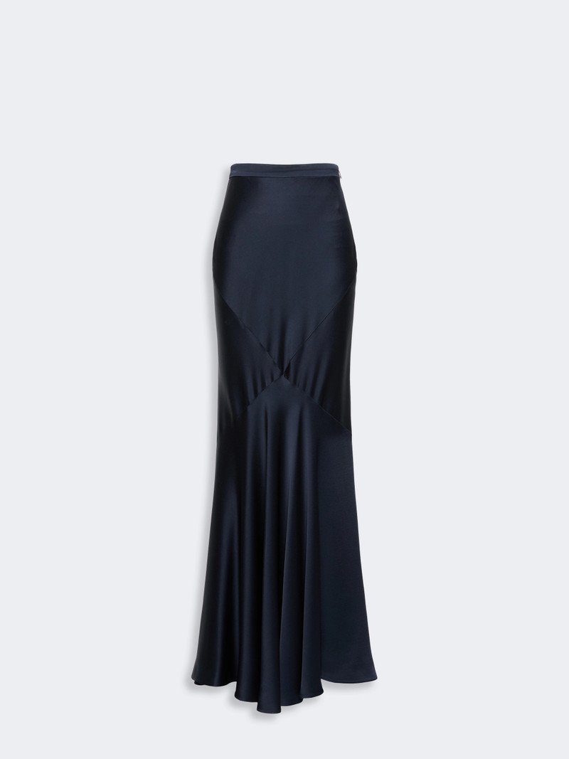 ACERBO Long envers satin skirt - MIDNIGHTBLUE 1