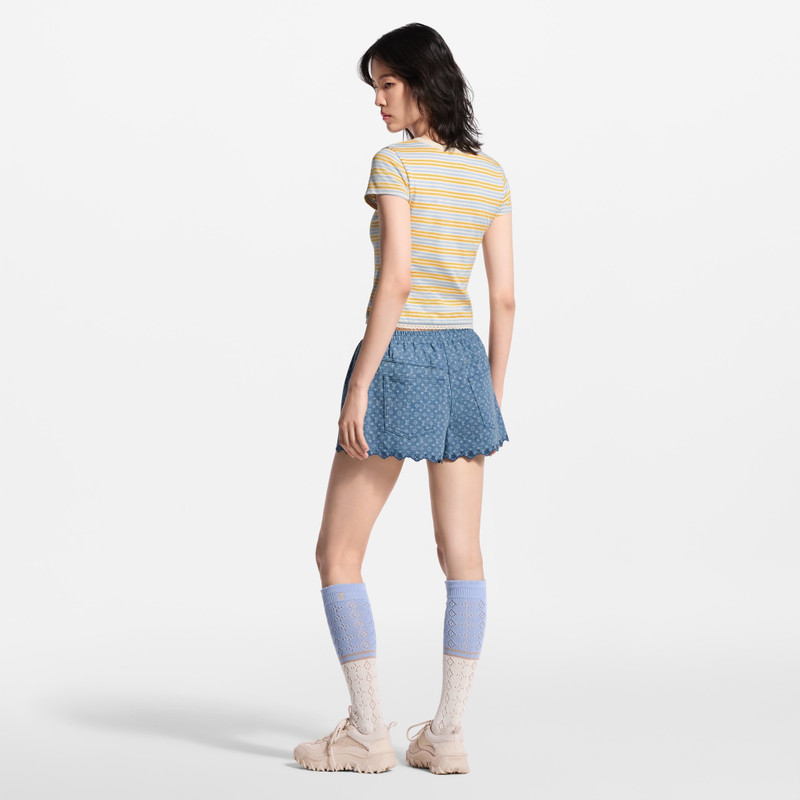 Monogram Denim Mini Shorts 3