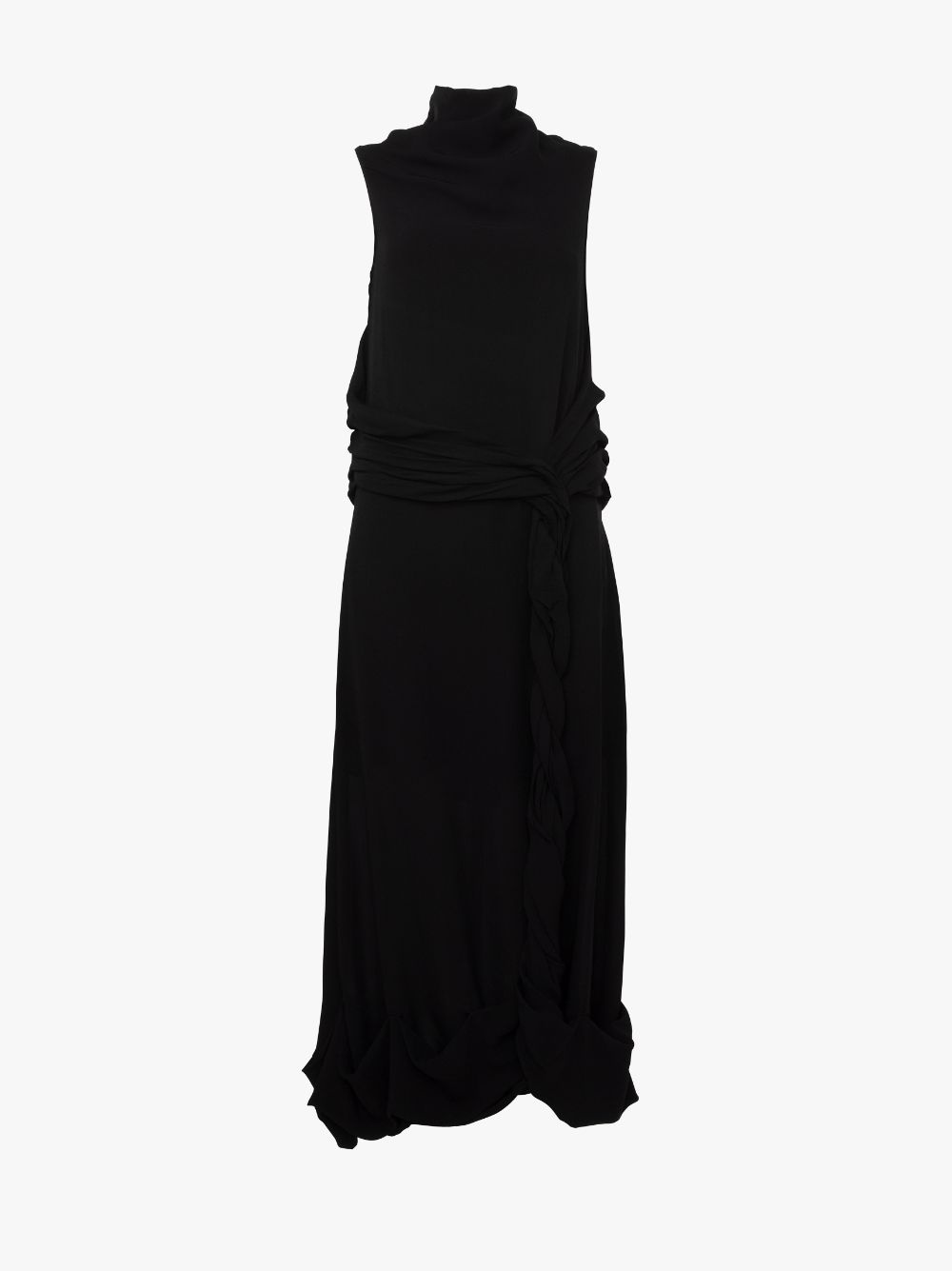 TWISTED DRAPE SHEER DRESS - 1