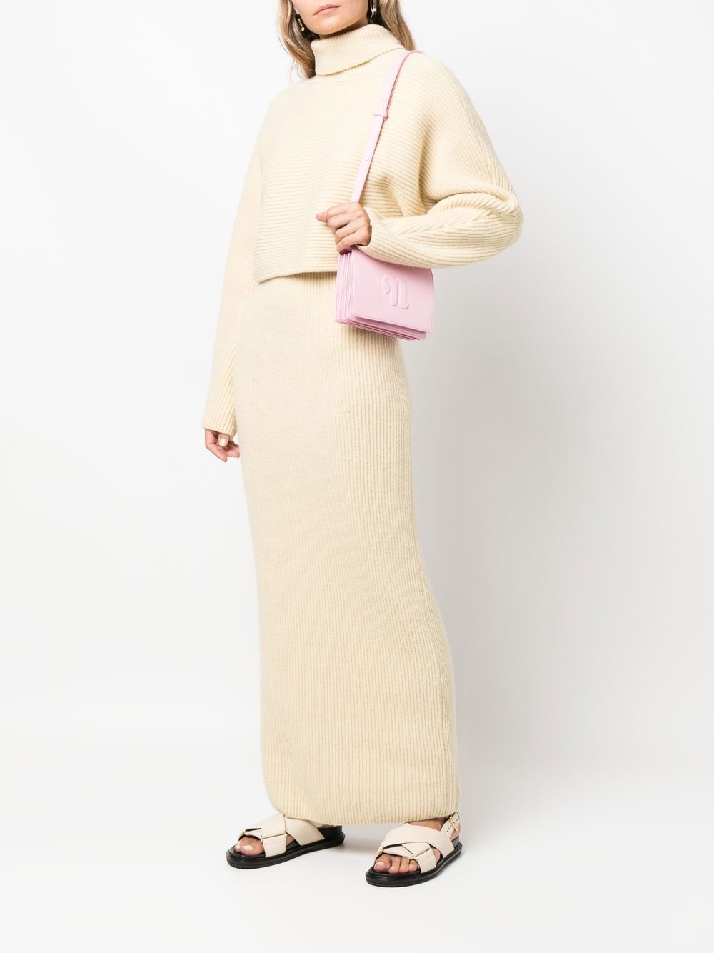 debossed-logo flap shoulder bag - 2