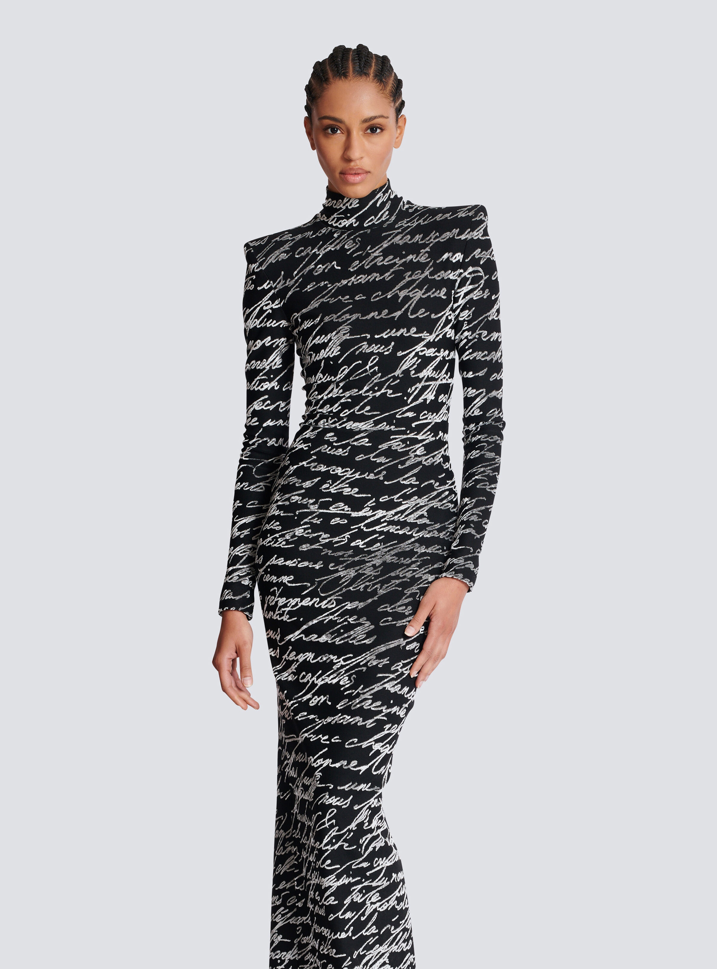 Long "Love Letter" jacquard knit dress - 6