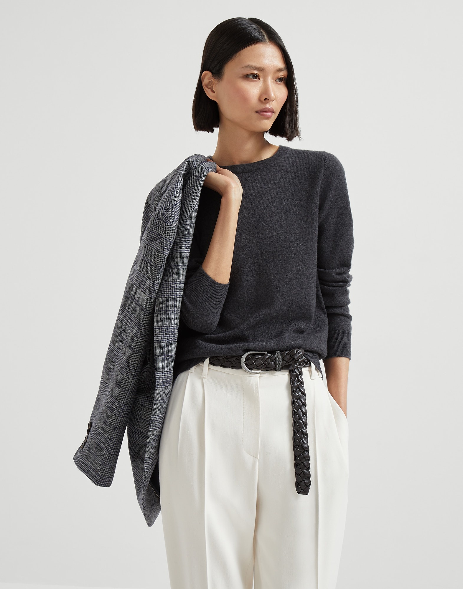 Cashmere sweater with monili - 4