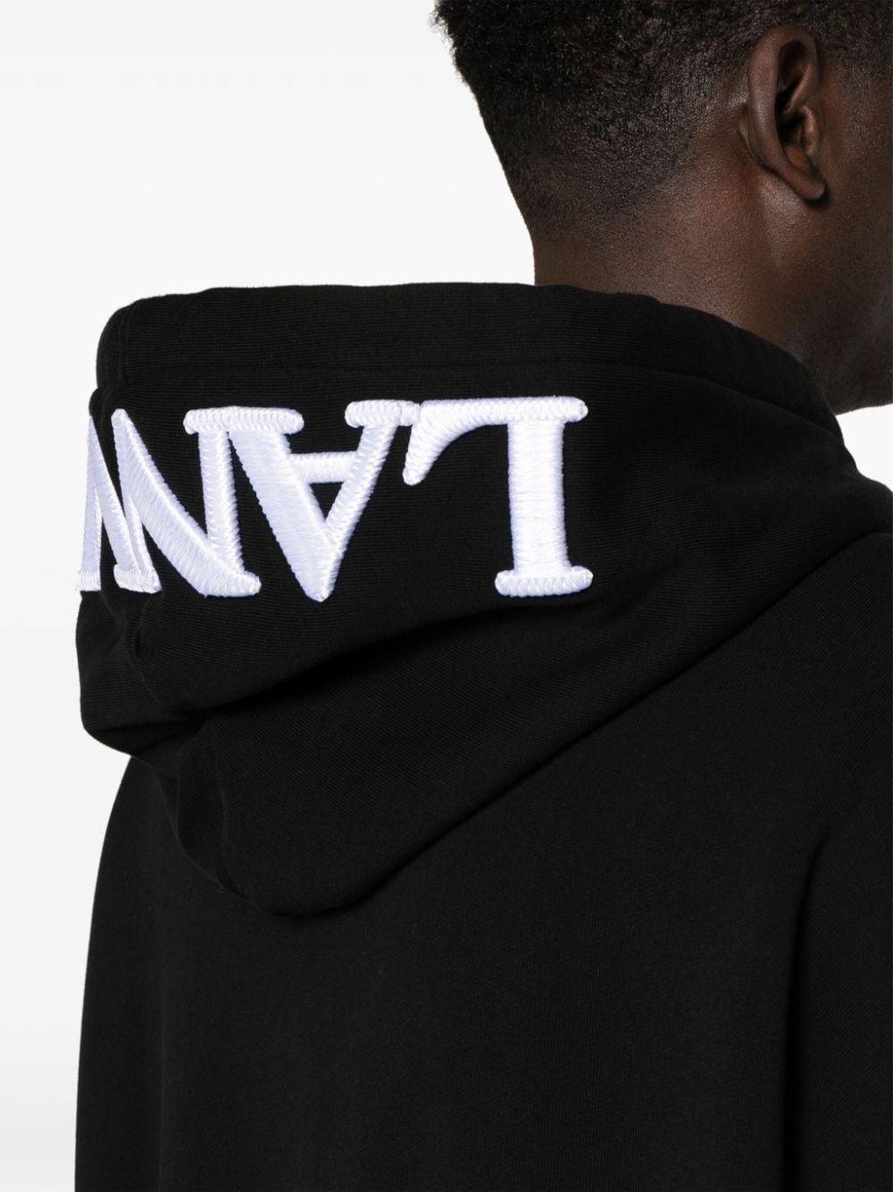 logo-embroidered cotton hoodie - 6