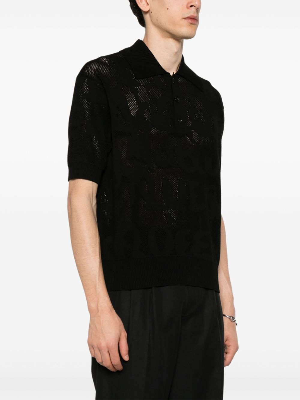 OPEN-KNIT COTTON POLO SHIRT - 3