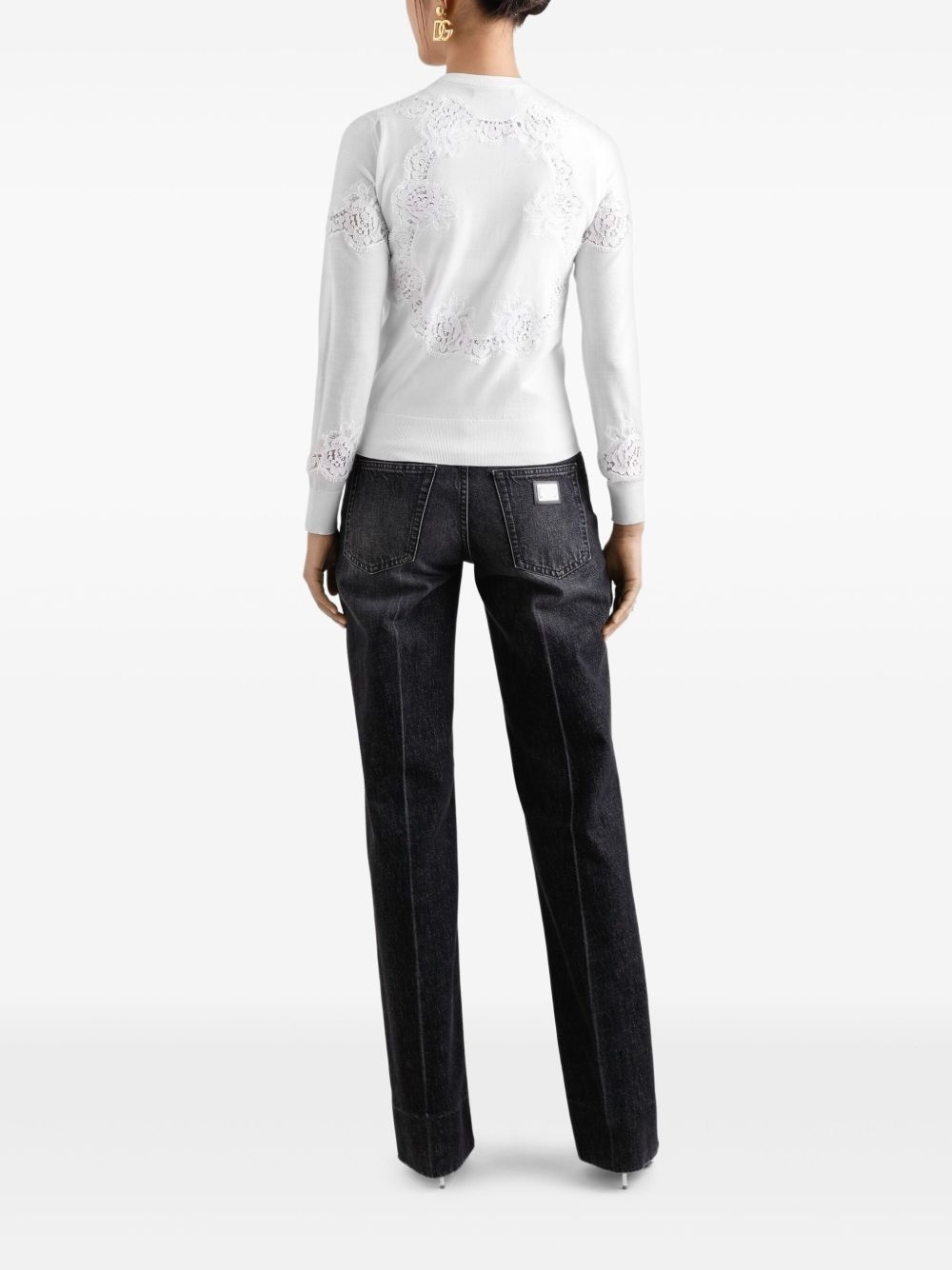 lace-detailing cardigan - 3
