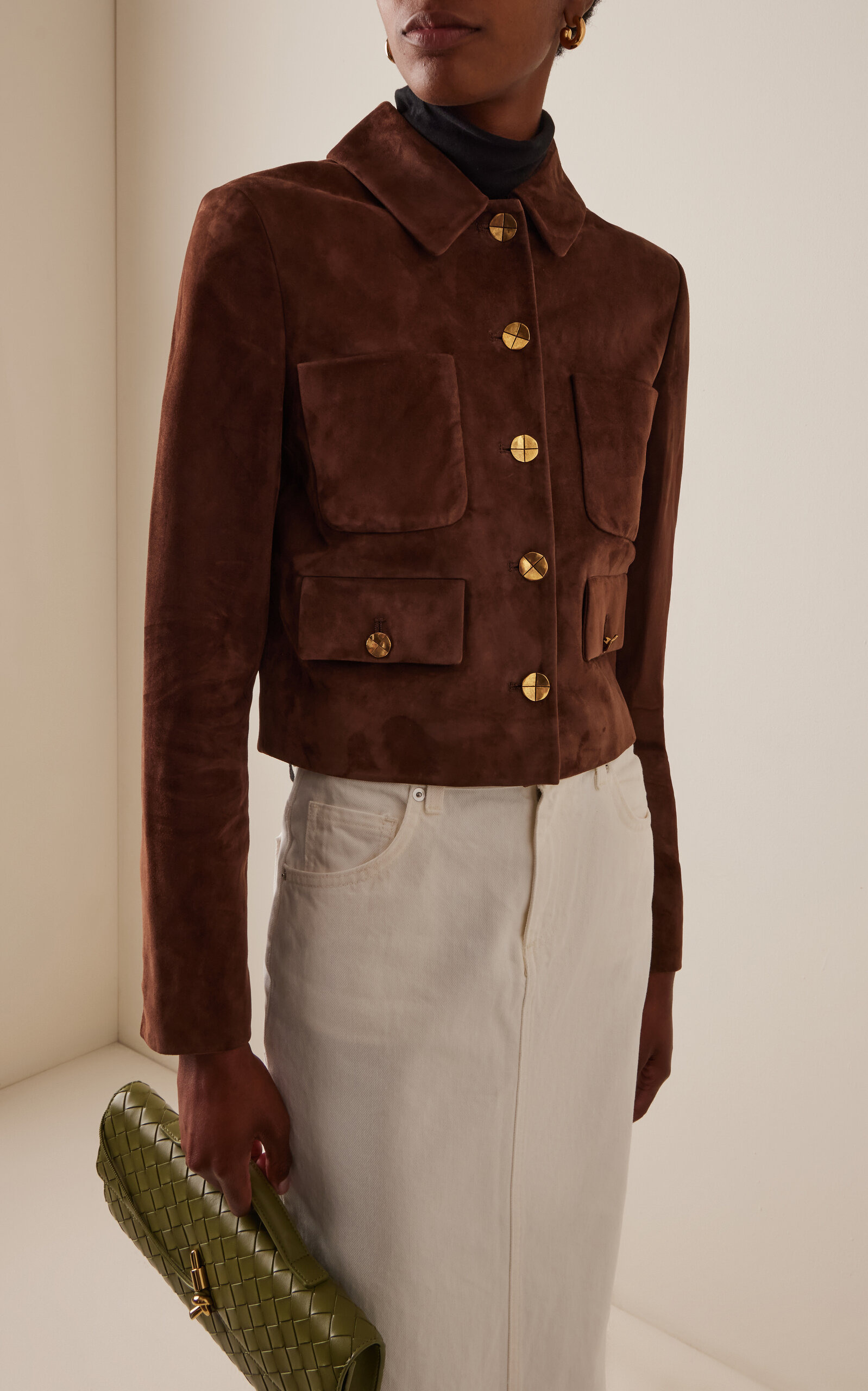 Astley Fitted Suede Jacket brown - 3