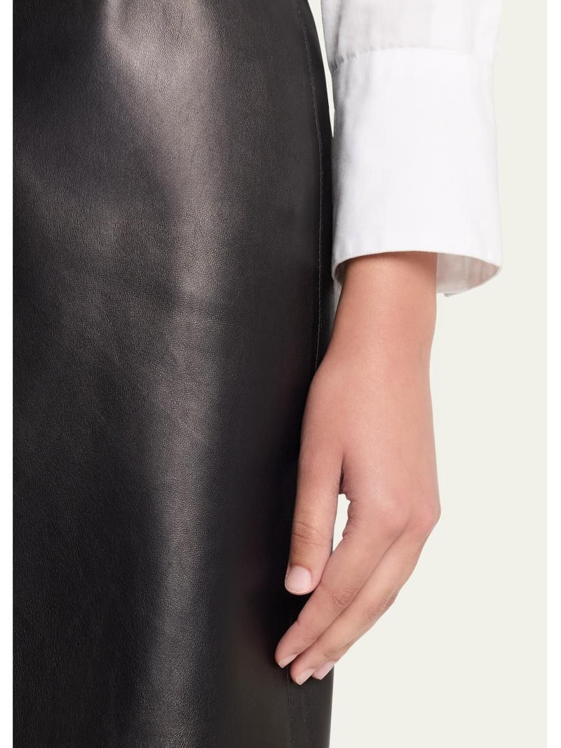 High-Waisted Nappa Leather Mini Skirt 5