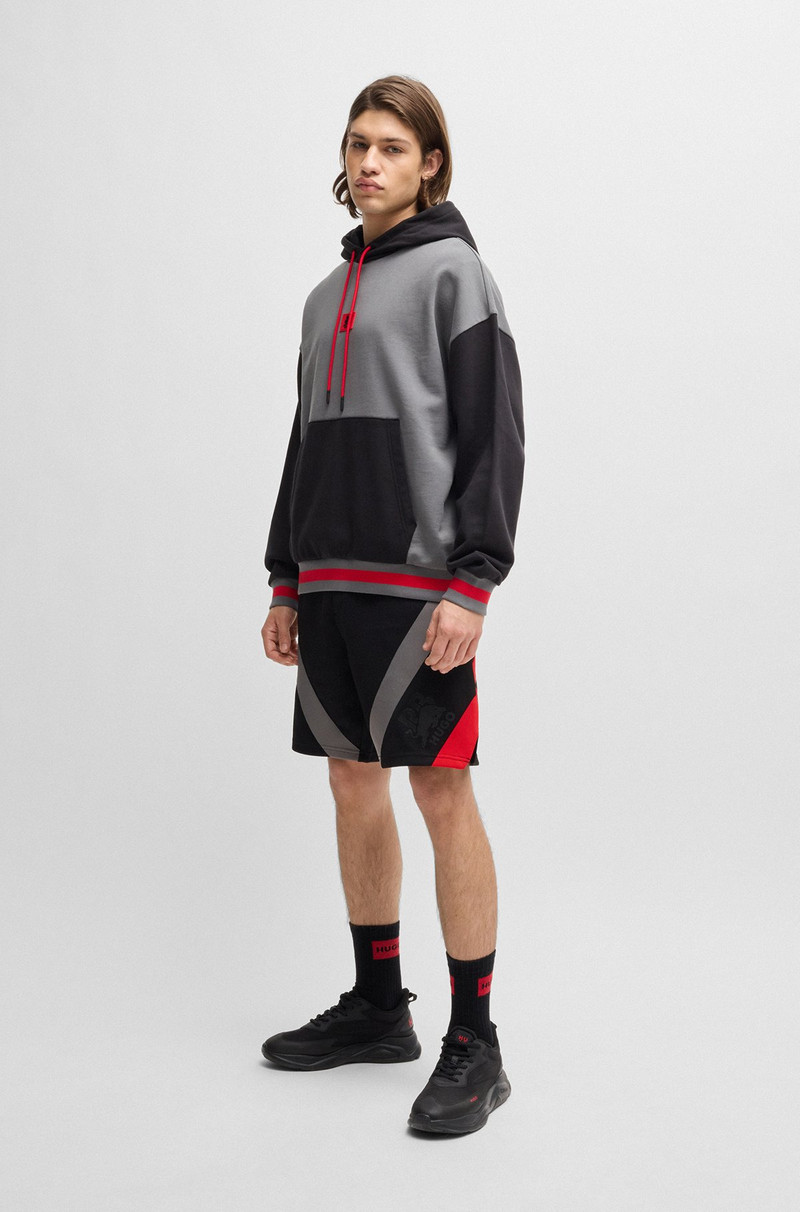 HUGO HUGO X RB OVERSIZE-FIT SHORTS WITH SIGNATURE BULL MOTIF outlook