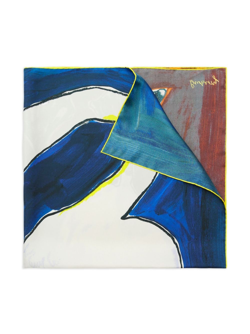 Swan-print silk scarf - 7