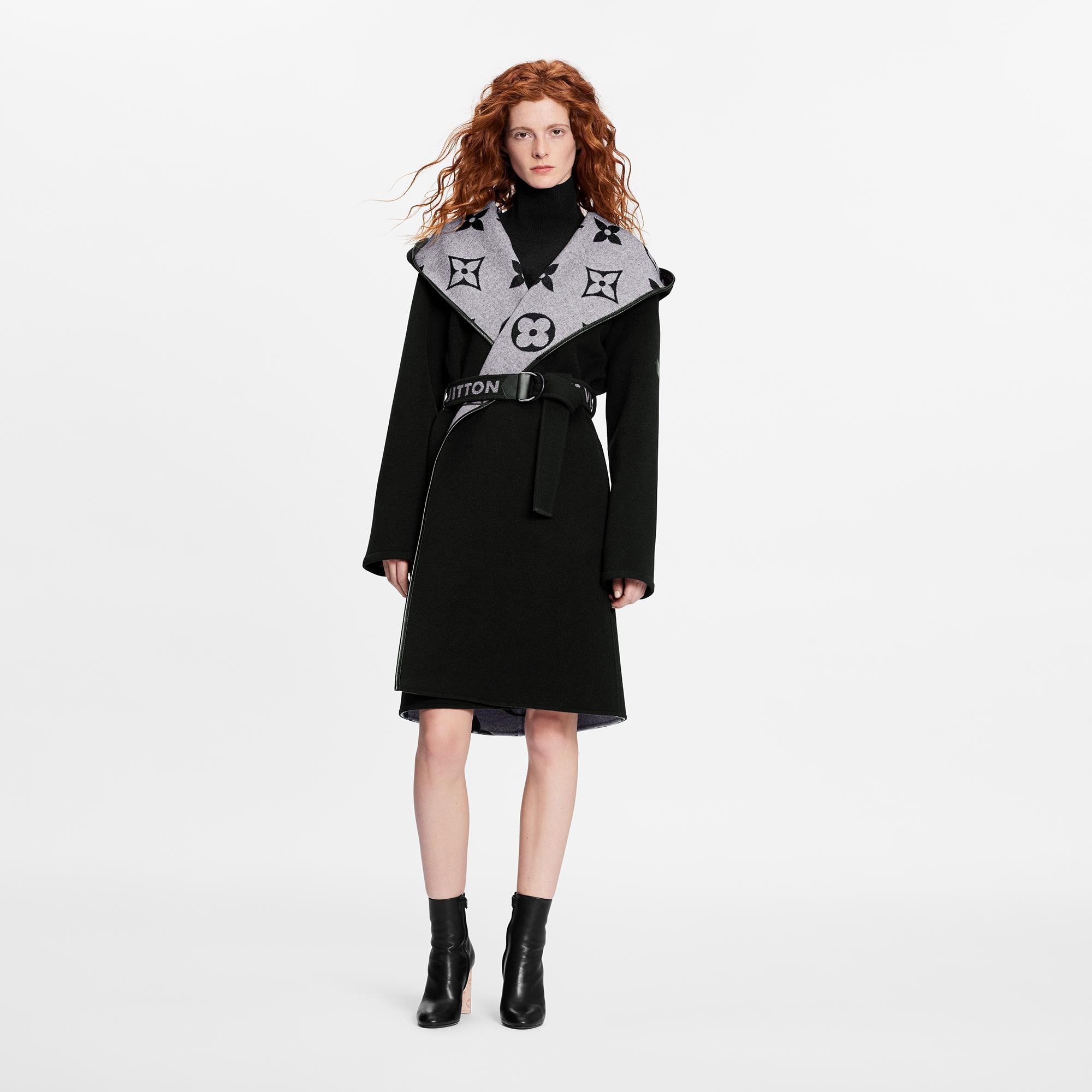 Belted Double Face Hooded Wrap Coat - 2