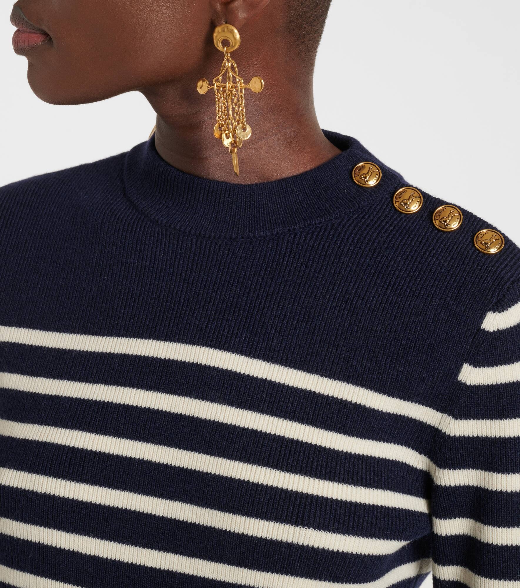Striped wool and cashmere sweater - 4