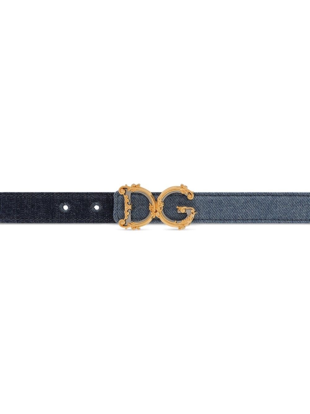 logo-plaque denim belt - 3