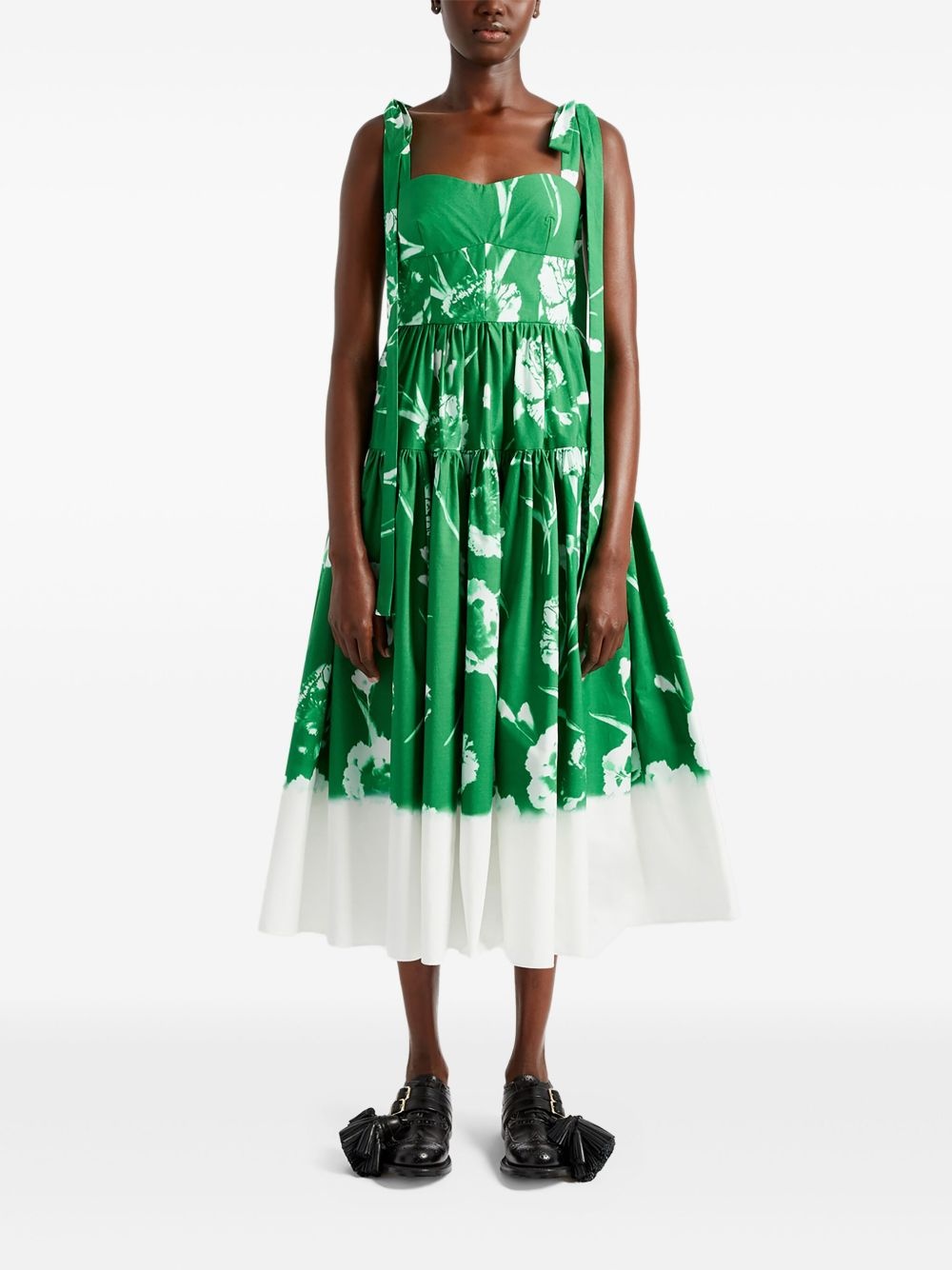 floral-print midi dress - 3