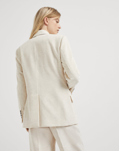 Brunello Cucinelli Viscose and cotton corduroy blazer with monili outlook