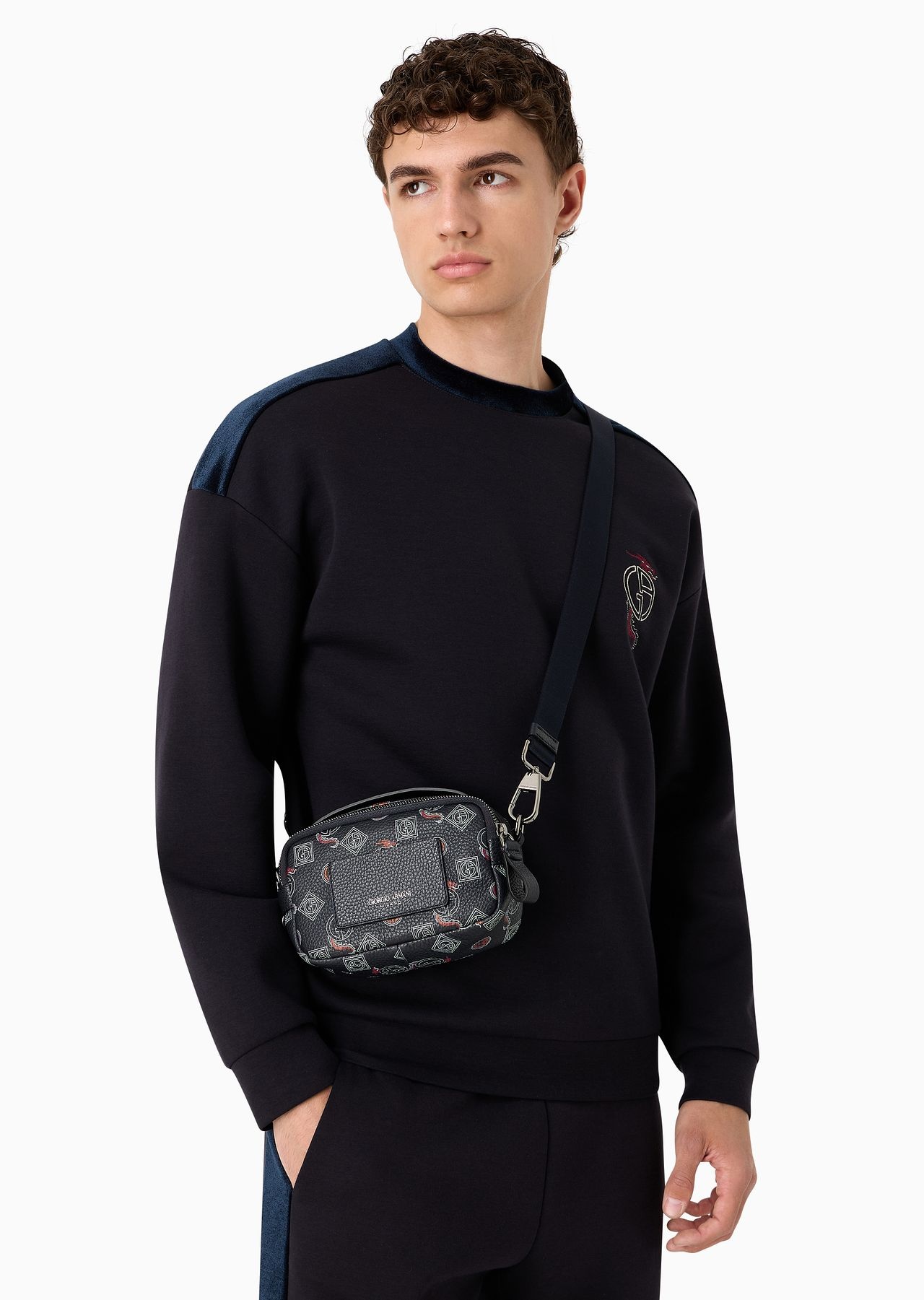Mini leather crossbody bag with all-over monogram - 7