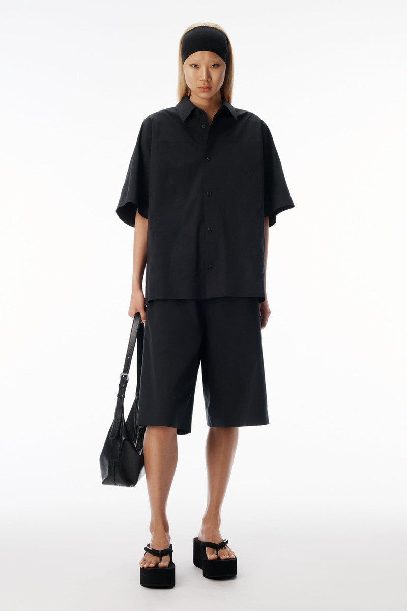 Alexander Wang PERFORATED LOGO SHORT SLEEVE SHIRT outlook