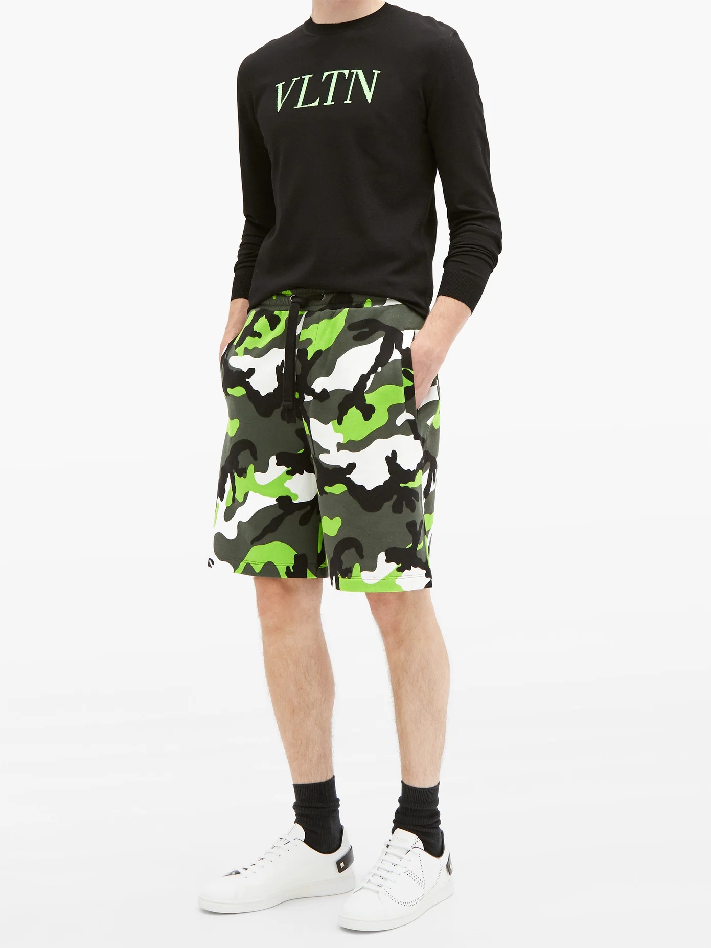 Camouflage-print cotton-blend shorts - 2