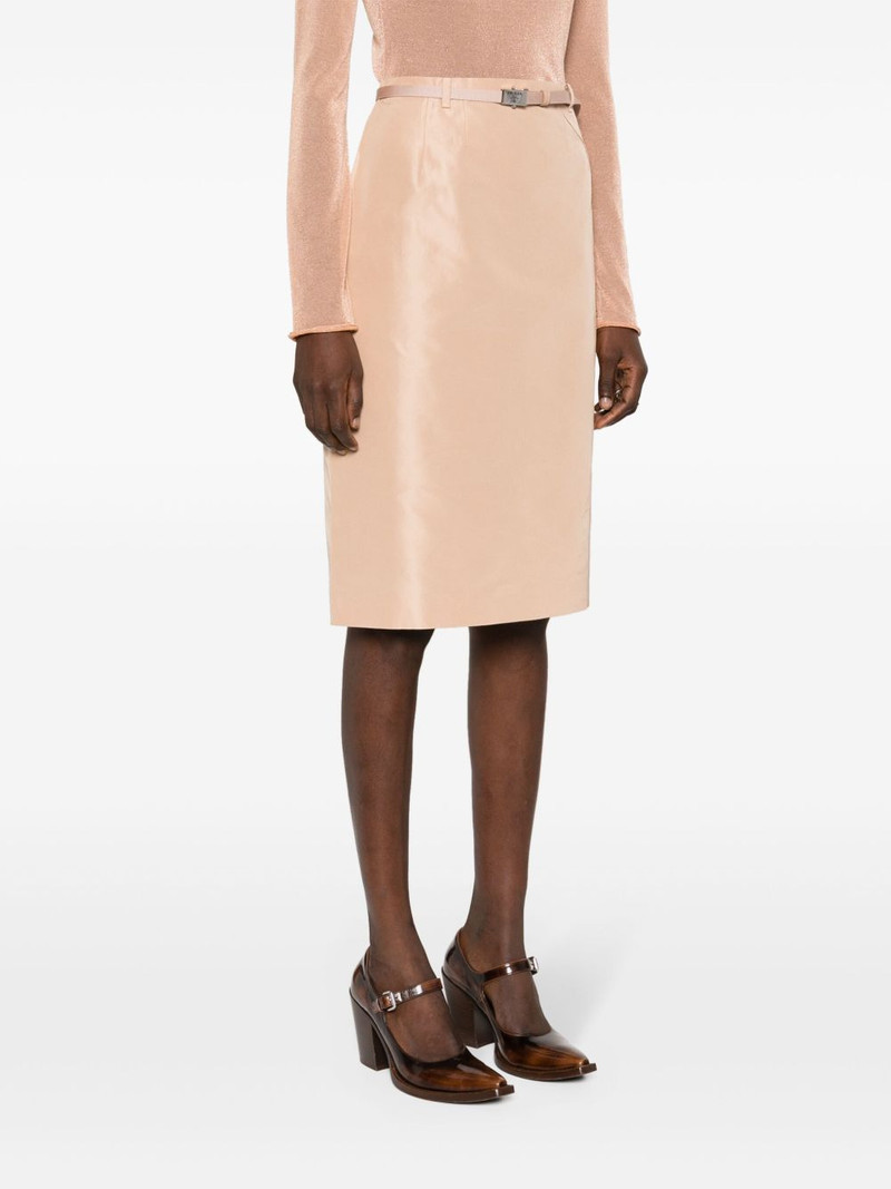 logo-buckle straight faille skirt 3