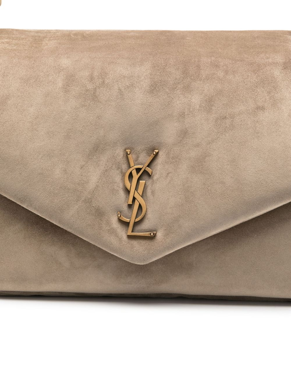 large Calypso logo-plaque suede shoulder bag - 4