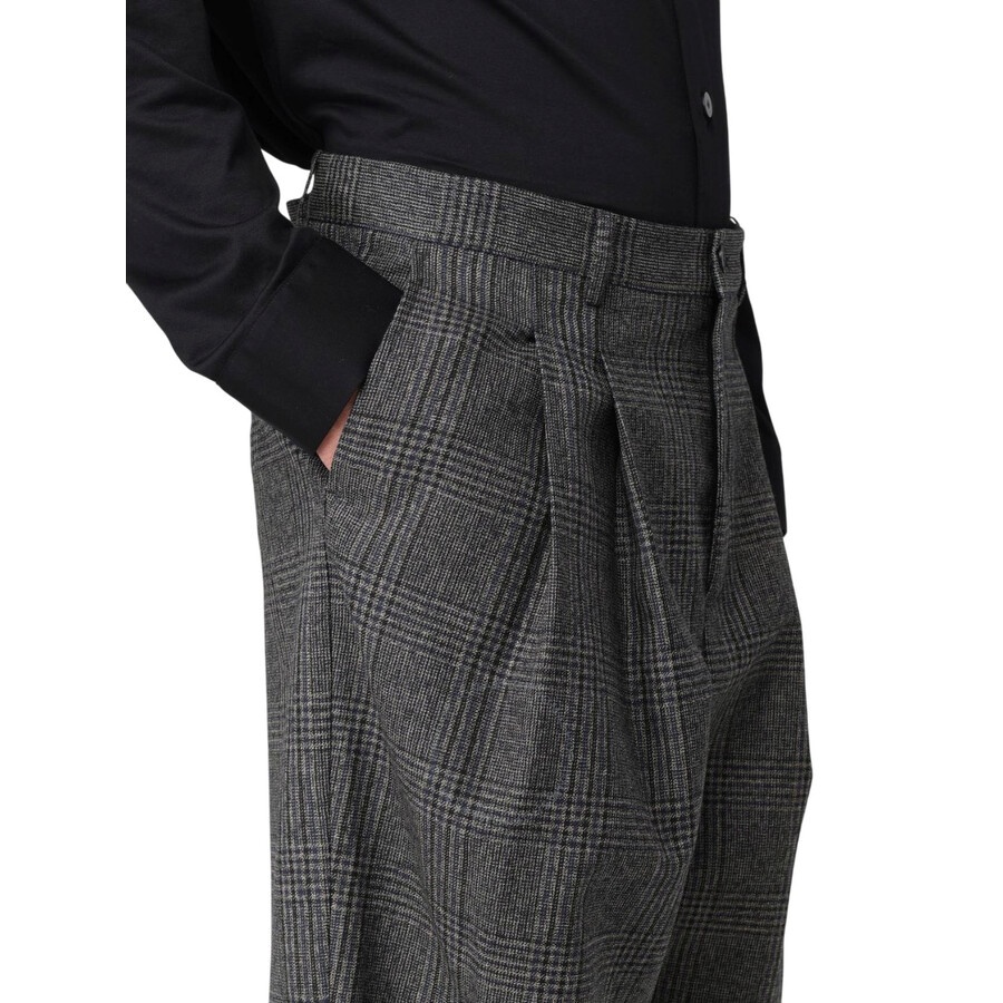 Emporio Armani Checkered Wide-Leg Cropped Trousers - 3