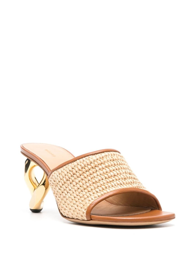 JW Anderson 80mm chain-heel raffia mules outlook