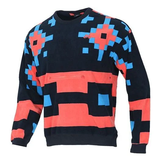 Nike SB Skateboard Icon Pattern Printed Sweater For Men Black/Red BV0878-475 - 1