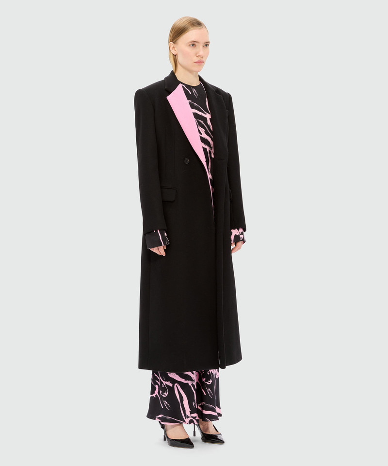 Long black crepe dress with "Sketched Bunnies" print 4