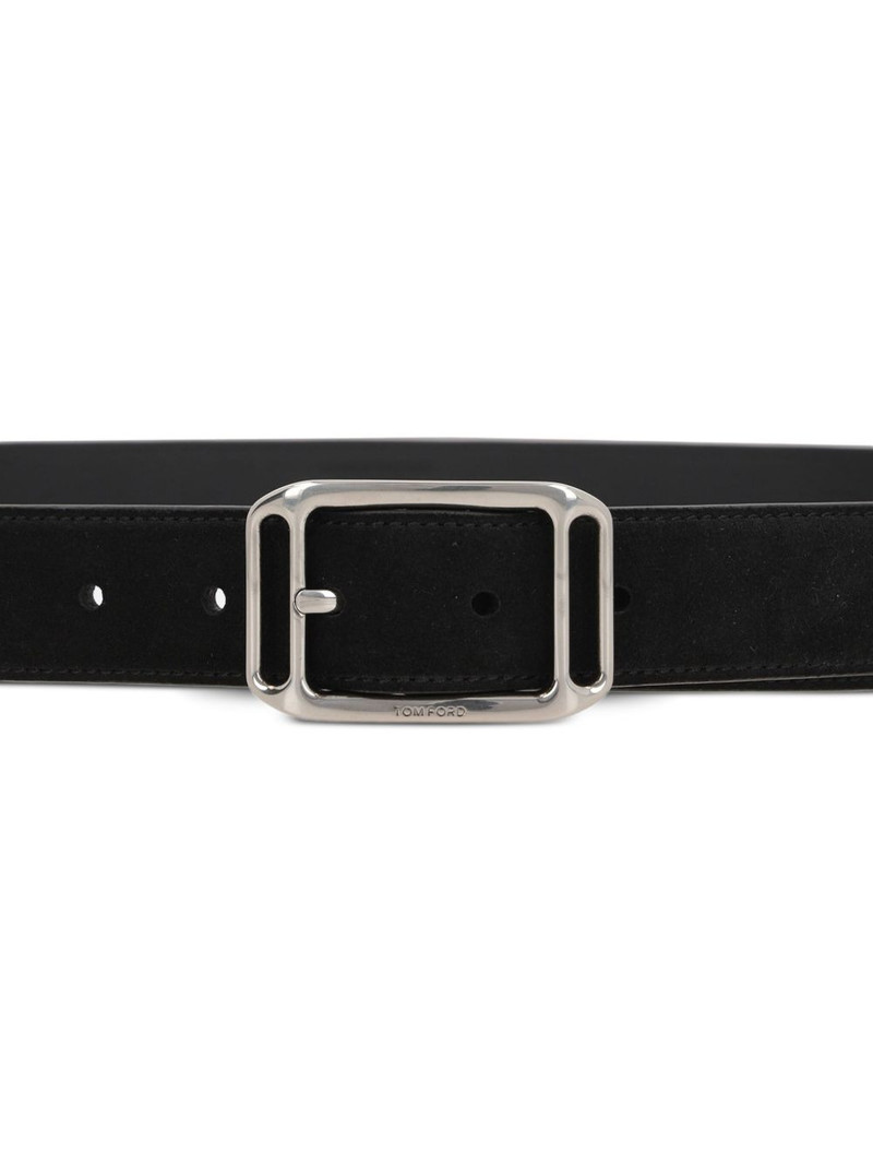 rectangular-buckle leather belt 3