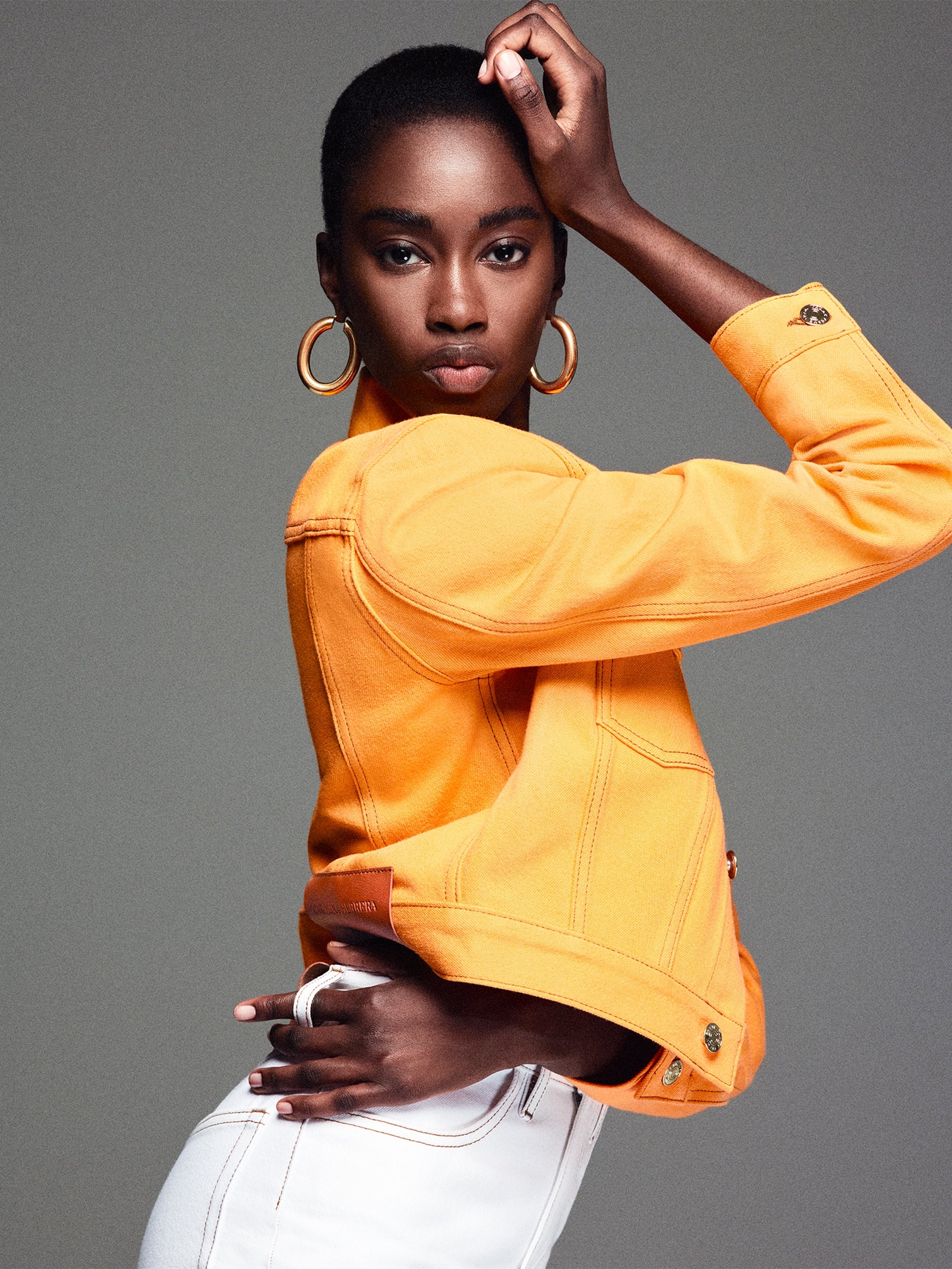 The Tailored Denim Jacket in Marigold - 2