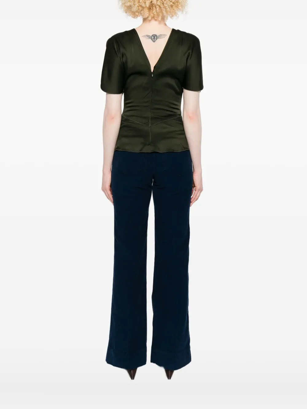 V NECK BACKLESS TOP - 2