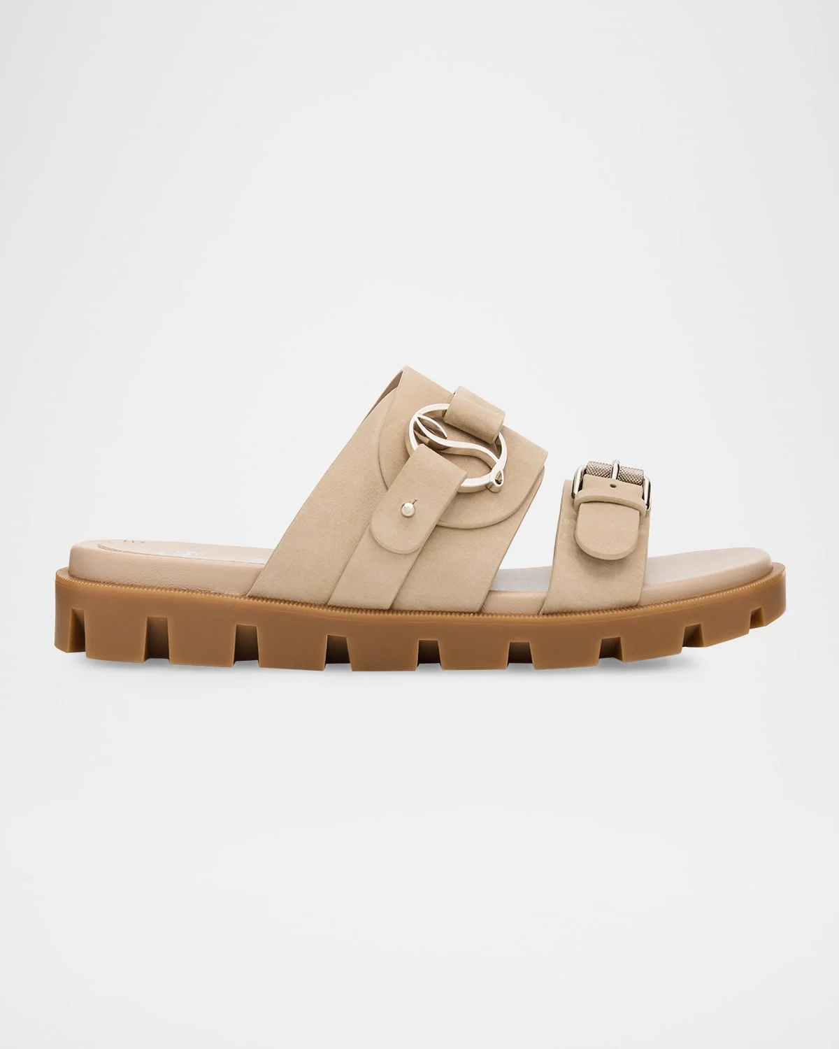 Her in Roma Suede Lug-Sole Slide Sandals - 1