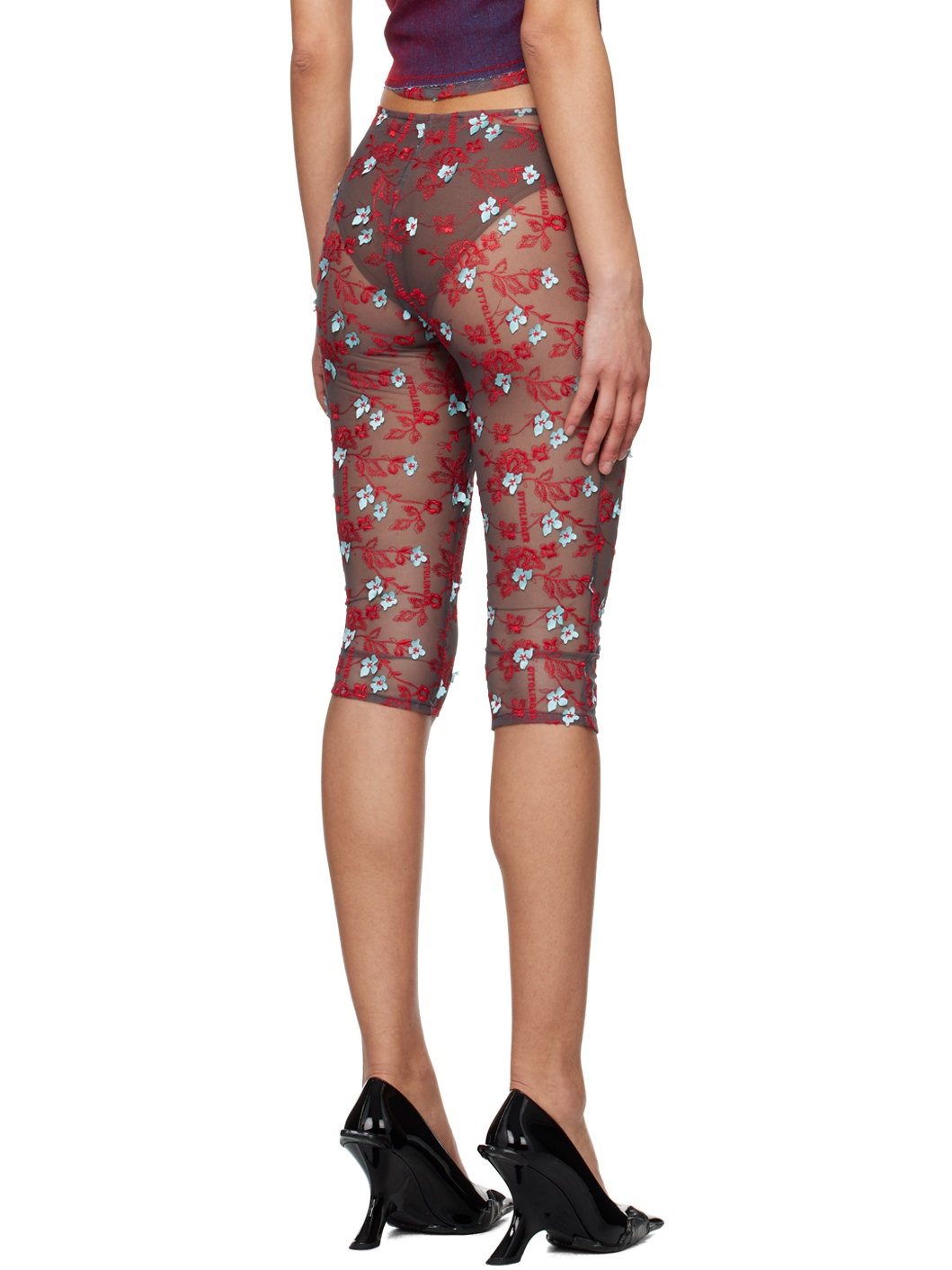 Red Floral Shorts - 3