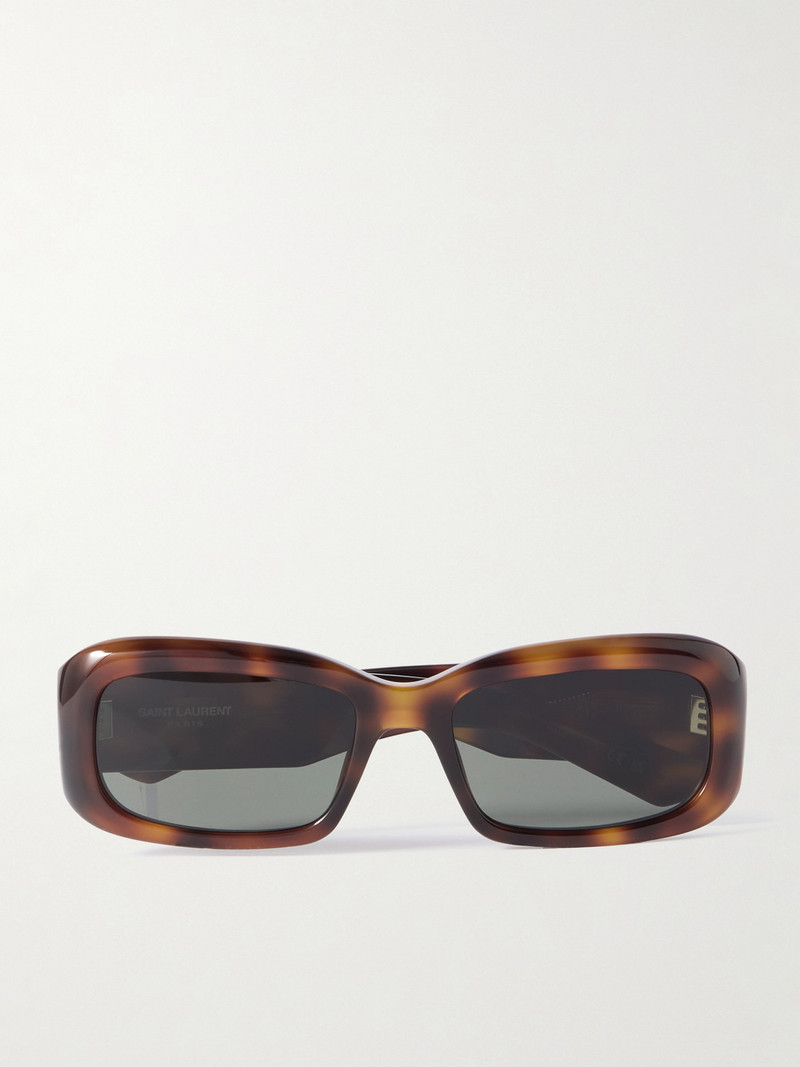 Rectangle-frame Tortoiseshell Acetate Sunglasses 1